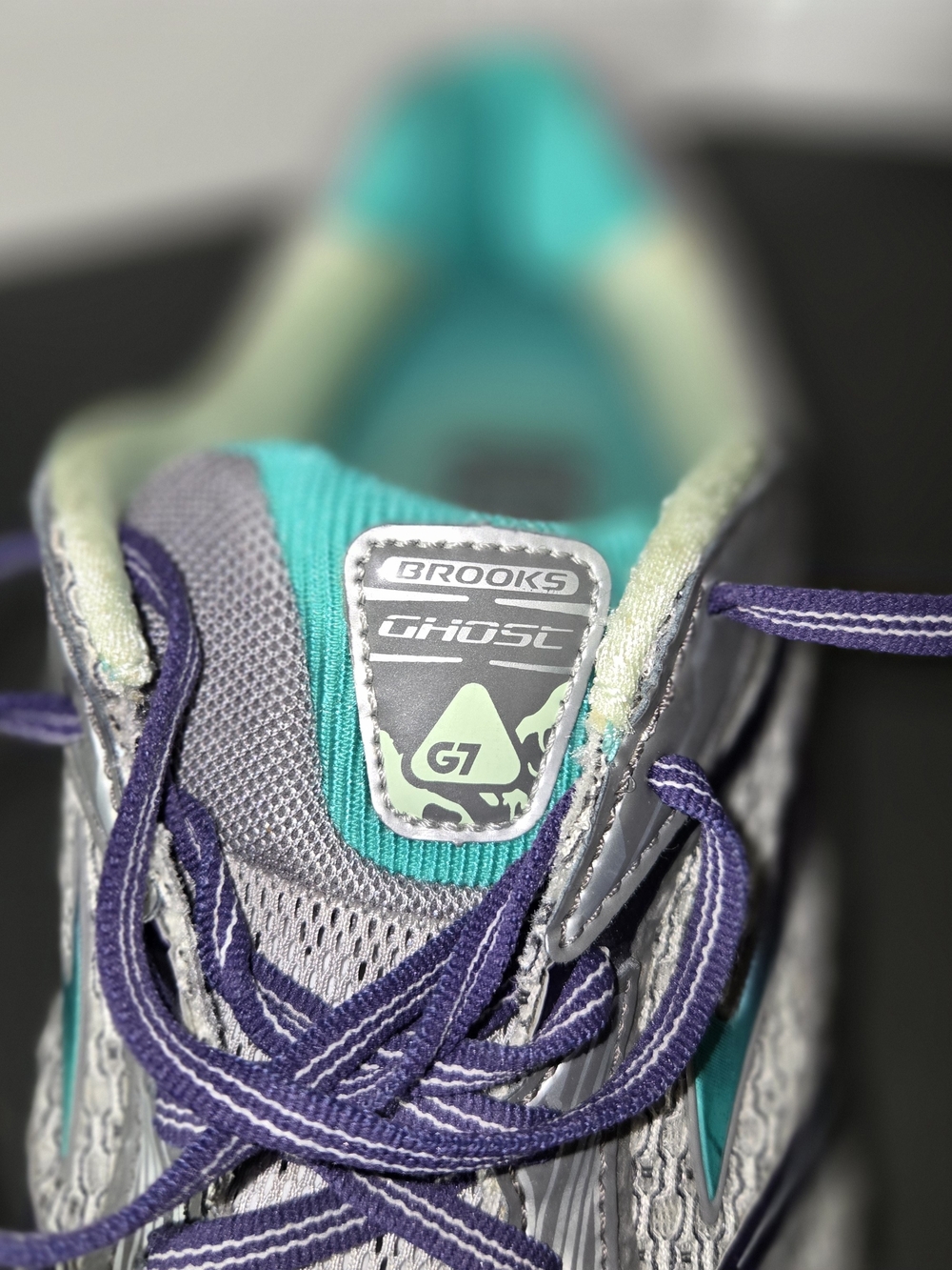 Brooks Ghost 7 'G7' Women's Running Shoes Gray/Teal/Purple Size 9 Wide - Picture 9 of 12